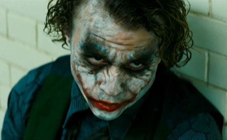 Heath Ledger como Joker, en The Dark Knight