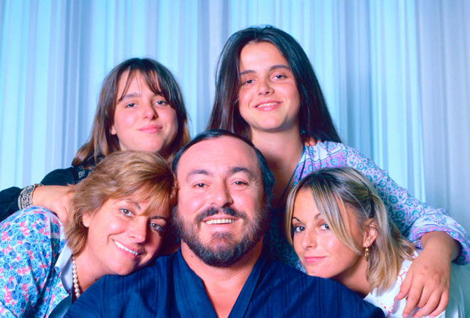 Pavarotti y familia