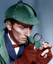 Peter Cushing es Holmes en El perrro de Baskerville de Terence Fisher