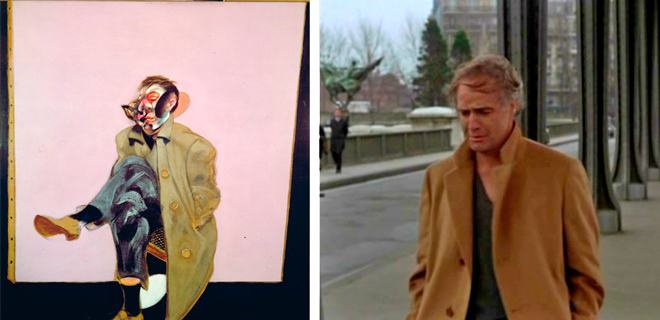 4. Selfportrait (1969), F. Bacon; 5. Marlon Brando en El último tango en París (1972), B. Bertolucci.