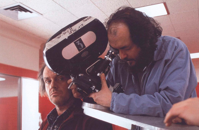 Stanley Kubrick en el set de El resplandor